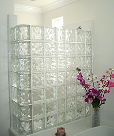 Decora pattern shower wall.